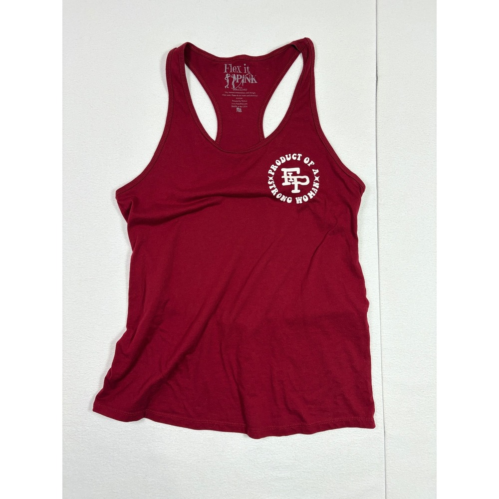 Flex It Pink Product Of A Strong Woman Racerback Tank Top Burgundy Red Size XXL